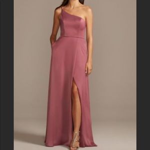 Crepe Back Satin One Shoulder Bridesmaid Dress